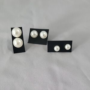 Elegant Faux Pearl Stud Earrings Set